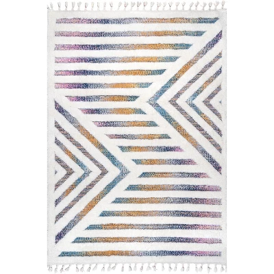 NuLOOM Bristol High-Low Geometric Tassel Area Rug 10 NuLOOM Bristol High-Low Geometric Tassel Area Rug - Image 10