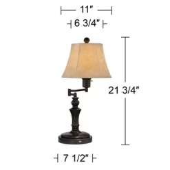 Regency Hill Traditional Desk Table Lamp Swing Arm With Hotel Style USB Charging Port 21.75" High Bronze Metal Faux Leather Bell Shade For Bedroom 13 Regency Hill Traditional Desk Table Lamp Swing Arm With Hotel Style USB Charging Port 21.75" High Bronze Metal Faux Leather Bell Shade For Bedroom -Northlight Store GUEST 01115bd3 2342 41f9 af89 37fc4f1a0ca0