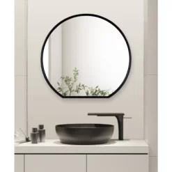 24" X 23" Caskill Flat Circle Decorative Wall Mirror Black - Kate & Laurel All Things Decor 9 24" X 23" Caskill Flat Circle Decorative Wall Mirror Black - Kate & Laurel All Things Decor -Northlight Store GUEST 02f5c956 c987 4e41 94c3 ed3bc5eb0318