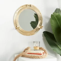 Brass Sail Boat Wall Mirror With Port Hole Detailing Gold- Novogratz -Northlight Store GUEST 03a7eedc 6e7e 46e3 9ed6 dada16de12b9