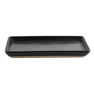 Sweet Water Decor Black Stoneware Tray - 8x4" 4 Sweet Water Decor Black Stoneware Tray - 8x4" - Image 4