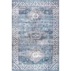 NuLOOM Eva Machine Washable Vintage Faded Medallion Area Rug -Northlight Store GUEST 045956e1 2b01 4ed7 8168 c83ce0d7f028