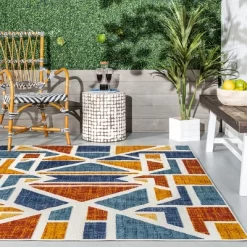 NuLOOM Alexia Contemporary Geometric Indoor/Outdoor Patio Area Rug -Northlight Store GUEST 0526ebc3 3766 4f4e 99b2 8c8543734a39