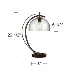 Possini Euro Design Modern Accent Table Lamp With USB Port Filament LED 22.5" High Bronze Metal Glass Dome Shade For Living Room Desk Bedroom -Northlight Store GUEST 06ccec55 51fe 446c aefa 1b40fd1551d2