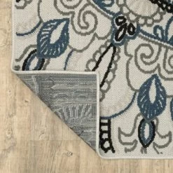Trinity Bohemian Medallion Patio Area Rug Beige/Blue - Captiv8e Designs -Northlight Store GUEST 07e8a237 8fee 4c70 835c cf3e62387559