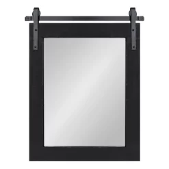 22" X 30" Cates Rectangle Wall Mirror Black - Kate & Laurel All Things Decor