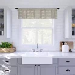 14"x52" Twill Striped Anti Dust Sheer Cafe Window Valance - Clean Window -Northlight Store GUEST 08541474 e287 4d81 8e96 acfc99c4c6fc