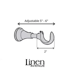 Linen Avenue Single Rod Upgraded Round Decorative Curtain Bracket -Northlight Store GUEST 08da5113 6440 4f9b ad03 52bf602b5379