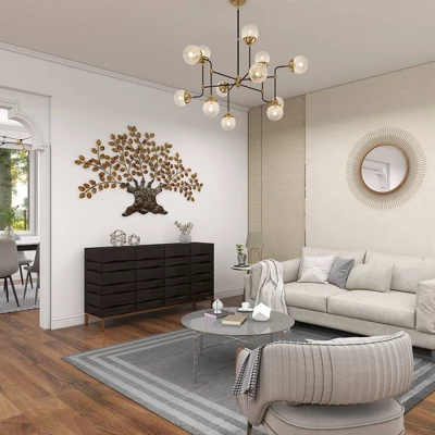 Traditional Metal Tree Indoor Outdoor Wall Decor With Leaves Brown - Olivia & May 15 Traditional Metal Tree Indoor Outdoor Wall Decor With Leaves Brown - Olivia & May - Image 15