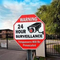 Signs Authority Reflective Warning 24 Hour Surveillance No Trespassing Metal Sign For Home Business - 12"x12" -Northlight Store GUEST 0b8b053f c077 4b5a 9b03 04e9a16f191e