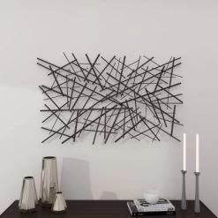 Metal Geometric Overlapping Lines Wall Decor Dark Gray - Olivia & May -Northlight Store GUEST 0c1b92c1 ea91 481d bc1b 7de8dcacdcc9