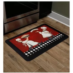 Pizza Pasta Chefs Designer Chef Oil & Stain Resistant Anti-Fatigue Kitchen Floor Mat