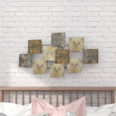 Metal Sunburst Carved Wall Decor Gold - Olivia & May 4 Metal Sunburst Carved Wall Decor Gold - Olivia & May - Image 4