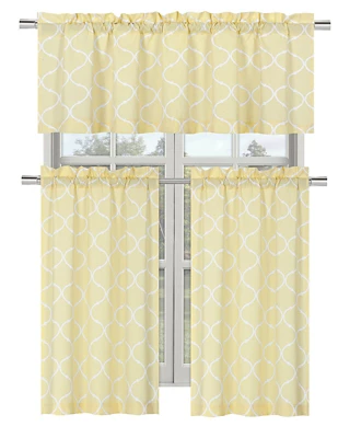Kate Aurora Shabby Lattice Cotton Blend Kitchen Curtain Tier & Valance Set 4 Kate Aurora Shabby Lattice Cotton Blend Kitchen Curtain Tier & Valance Set - Image 4