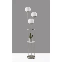 Bianca Shelf Floor Lamp Brushed Steel - Adesso -Northlight Store GUEST 0f3af745 64e0 4601 8b7e 7d4a6a0c934b