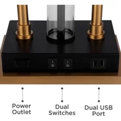 Possini Euro Design Griffin Modern Gooseneck Desk Lamp 31" Tall Gold With USB Charging Port Black Metal Rectangular Shade For Bedroom Living Room Kids -Northlight Store GUEST 0ffcf231 80f2 4393 b295 a80284adc60c