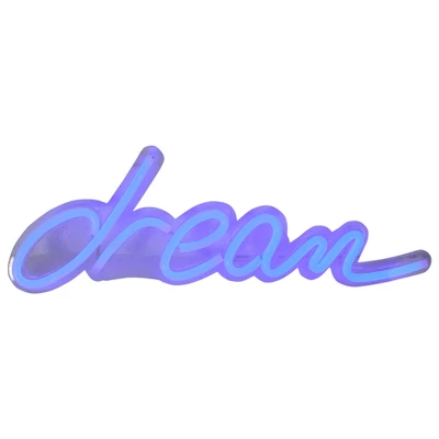Northlight 17” Bright Blue Neon Style Dream LED Lighted Wall Sign 1 Northlight 17” Bright Blue Neon Style Dream LED Lighted Wall Sign