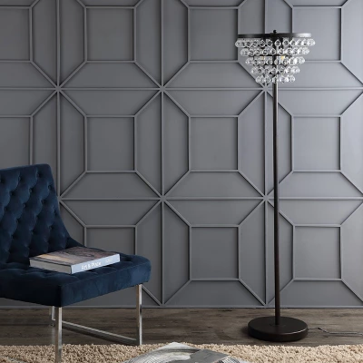 60" Crystal/Metal Jemma Floor Lamp (Includes Energy Efficient Light Bulb) - JONATHAN Y 2 60" Crystal/Metal Jemma Floor Lamp (Includes Energy Efficient Light Bulb) - JONATHAN Y - Image 2