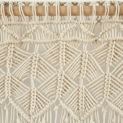 40"x30" Boho Macrame Tassel Cotton Window Valance Tan - Lush Décor 3 40"x30" Boho Macrame Tassel Cotton Window Valance Tan - Lush Décor - Image 3