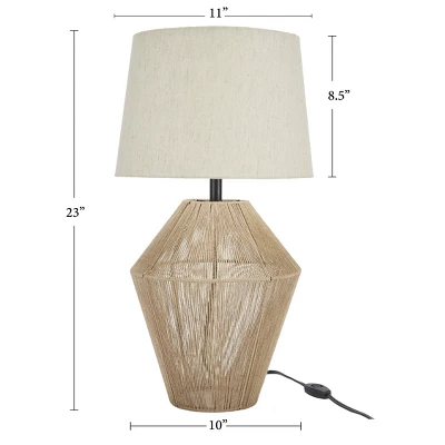 23" Natural Jute Woven Table Lamp - Nourison 4 23" Natural Jute Woven Table Lamp - Nourison - Image 4