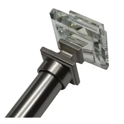 Linen Avenue Glass Square Single And Double Window Curtain Rod Set