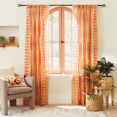 1pc Sheer Ophelia Printed Burnout Window Curtain Panel Orange - Opalhouse™ Designed With Jungalow™ 1 1pc Sheer Ophelia Printed Burnout Window Curtain Panel Orange - Opalhouse™ Designed With Jungalow™