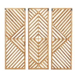 Set Of 3 Wood Geometric Slatted Wood Design Wall Decors Brown - Olivia & May -Northlight Store GUEST 15991b7b 1478 4460 afce 0930b073e022