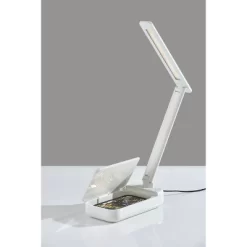 UV-C Sanitizing Table Lamp With Wireless Charging And Smart Switch White (Includes LED Light Bulb) - Adesso