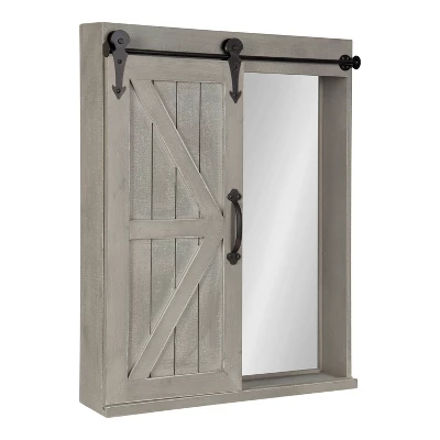 Decorative Wood Wall Storage Cabinet With Vanity Mirror Rustic Gray - Kate & Laurel All Things Decor 5 Decorative Wood Wall Storage Cabinet With Vanity Mirror Rustic Gray - Kate & Laurel All Things Decor - Image 5
