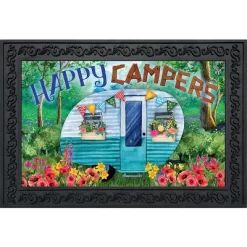 Spring Happy Campers Floral Doormat Indoor Outdoor 30" X 18" Briarwood Lane