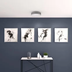 16" LED 1-Light Palomaro Glass Pendant White Charcoal Gray - EGLO