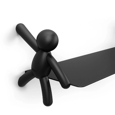 Buddy Floating Wall Shelf Black - Umbra 4 Buddy Floating Wall Shelf Black - Umbra - Image 4