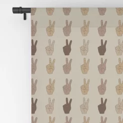 Iveta Abolina Peace Hands Tan 64" X 50" Single Panel Room Darkening Window Curtain - Deny Designs -Northlight Store GUEST 1a0caddd 6299 4b45 8ab4 37278d3962e5