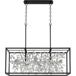 Possini Euro Design Carrine Black Silver Linear Pendant Chandelier 38 1/2" Wide Modern Clear Crystal 8-Light Fixture For Dining Room Kitchen Island -Northlight Store GUEST 1ada9ea3 34f4 42da bef6 9310af5afbb5