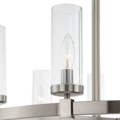 Stiffel Brushed Nickel Wagon Wheel Chandelier 36" Wide Modern Clear Glass Shade 12-Light Fixture For Dining Room House Kitchen -Northlight Store GUEST 1b83c1c3 97ce 4d42 9c24 7190a5b153b0