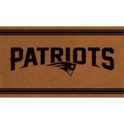 Evergreen New England Patriots Logo Turf Mat, Brown- 28 X 16 Inches Indoor Outdoor Doormat
