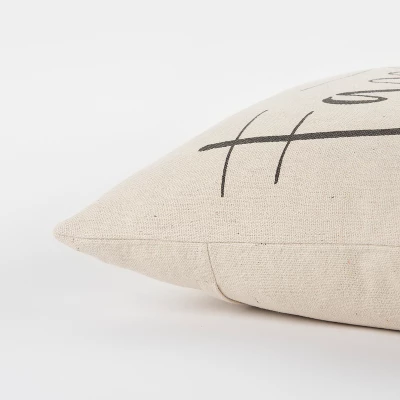 18"x18" 'Family' Sentiment Decorative Filled Square Throw Pillow Neutral - Rizzy Home 2 18"x18" 'Family' Sentiment Decorative Filled Square Throw Pillow Neutral - Rizzy Home - Image 2