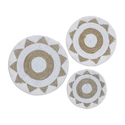 Set Of 3 Cotton Plate Handmade Woven Wall Decors - Olivia & May 8 Set Of 3 Cotton Plate Handmade Woven Wall Decors - Olivia & May - Image 8