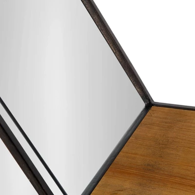 26" X 7" X 23" Lintz Hexagon Shelves With Mirror - Kate & Laurel All Things Decor 2 26" X 7" X 23" Lintz Hexagon Shelves With Mirror - Kate & Laurel All Things Decor - Image 2