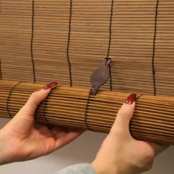 36" X 72" Outdoor Imperial Matchstick Rayon From Bamboo Cord-Free Natural Rollup Blinds Fruitwood - Radiance -Northlight Store GUEST 1e50807a a871 4ce5 b147 b07d21c66715