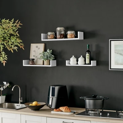 3pc Aalto U-Shaped Floating Wall Shelf Set - Danya B. 6 3pc Aalto U-Shaped Floating Wall Shelf Set - Danya B. - Image 6