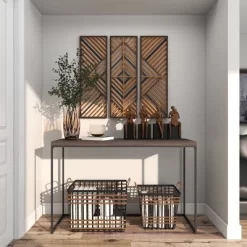 Set Of 3 Wood Geometric Slatted Wood Design Wall Decors Brown - Olivia & May -Northlight Store GUEST 1ffa65b9 8aaf 4d87 a815 5599575144f4