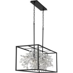 Possini Euro Design Carrine Black Silver Linear Pendant Chandelier 38 1/2" Wide Modern Clear Crystal 8-Light Fixture For Dining Room Kitchen Island -Northlight Store GUEST 200f9acd 89df 4927 aace 9ef3c09c4af0