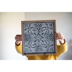 Whitewashed Tin Tile With Wood Frame Wall Decor - Foreside Home & Garden 13 Whitewashed Tin Tile With Wood Frame Wall Decor - Foreside Home & Garden -Northlight Store GUEST 209e9e58 7858 4504 9fb8 c132713e2bac