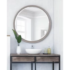 32" X 32" Hogan Round Framed Decorative Wall Mirror Gray - Kate & Laurel All Things Decor -Northlight Store GUEST 212a4c92 bc6b 4545 9d3a 556430dbca30