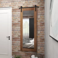 Wood Wall Mirror With Metal Hanging Rod Brown - Olivia & May -Northlight Store GUEST 217c802b e4e5 4aaa 8036 dc1618550f7f