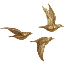 Resin Bird Metallic 3D Sculpted Wall Decor Set Of 3 Gold - Olivia & May -Northlight Store GUEST 21e66d91 574e 4393 b01a b4054cdd4659