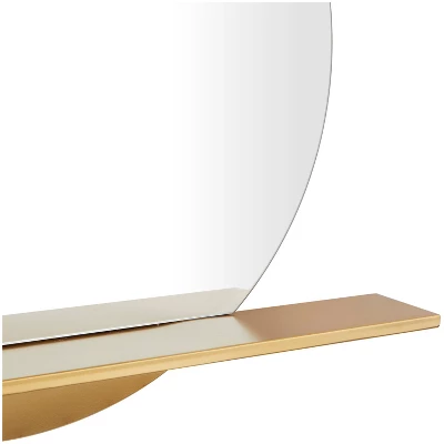 Metal 1 Shelf Wall Mirror Gold - Olivia & May 2 Metal 1 Shelf Wall Mirror Gold - Olivia & May - Image 2