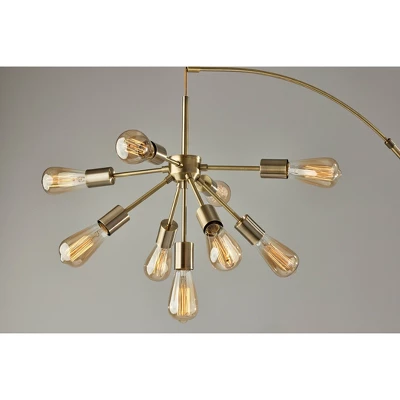 Sputnik Arc Floor Lamp Antique Brass (Includes Light Bulb) - Adesso 1 Sputnik Arc Floor Lamp Antique Brass (Includes Light Bulb) - Adesso