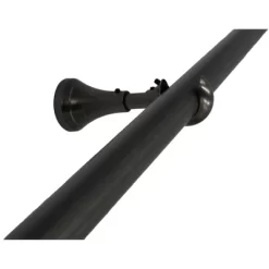 Linen Avenue Single Rod Upgraded Round Decorative Curtain Bracket